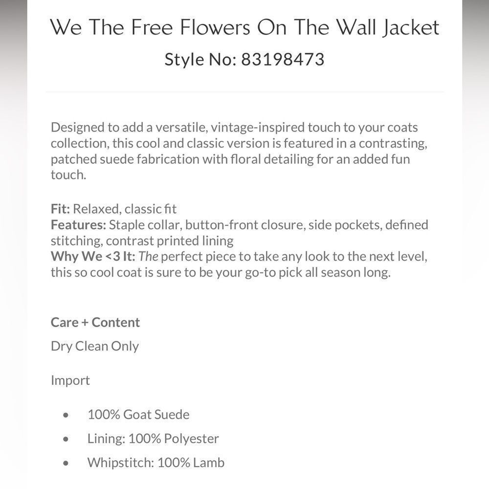 Free People x We The Free Flowers On The Wall Jacket - Picture 8 of 10